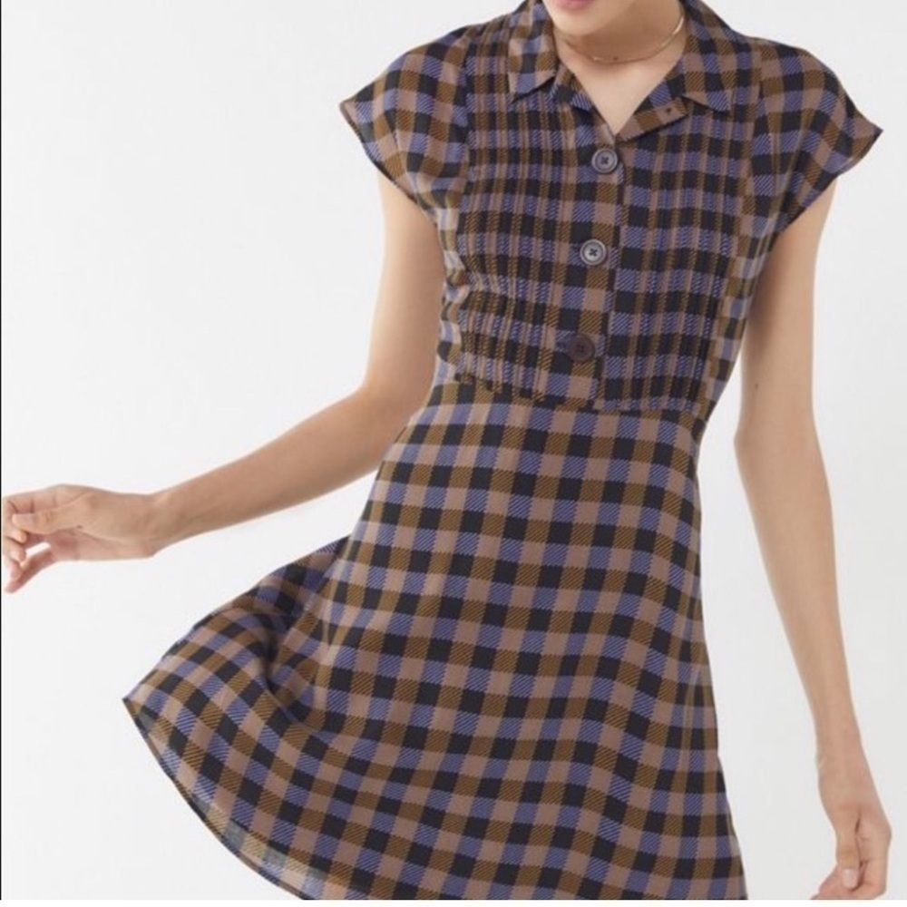 ! Urban Outfitters Nancy Short Sleeve Shirt Dress - Picture 1 of 10